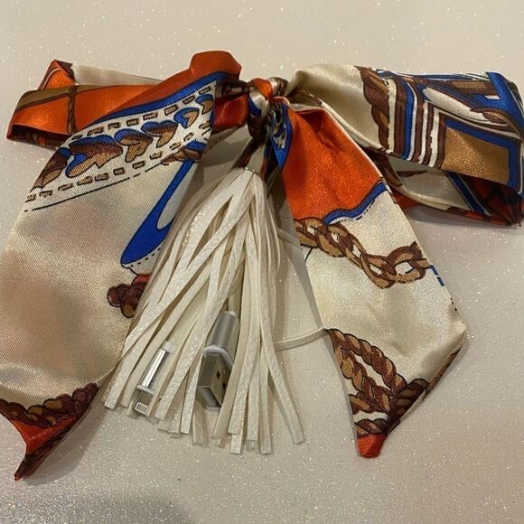 Scarf + Tassel Keychain with Phone Charging Cord - Picture 3 of 5